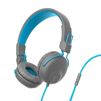 JLab Studio Casque D'Écoute, Gris / Bleu-Casque supra-auriculaire
