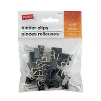 Staples – Pinces relieuses, petites, 3/4 po, argenté, paquet de 25 -Des pinces en métal robustes pour bien retenir les papiers
