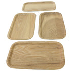 Cathay Importers Bentwood plateau rectangulaire, 9.5 ” L x 5.75” P x 0,4” H, ensemble de 4-Style contemporain de milieu du siècle