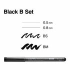 Copic - Multiliner fine nib stylos encreurs - set noir B - paquet de 4-pointes remplaçables
