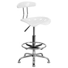 Flash Furniture - Tabouret de dessinateur éclatant de 30,5 po avec siège tracteur, blanc (LF215WHITE)-Finition Blanche
