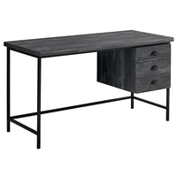 Monarch Specialties - 7488 Bureau - 55 po L/Faux Bois Noir/Metal Noir-Spacieux dessus construit d'un panneau épais