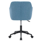Chaise de travail rembourrée capitonnée Marlowe de CorLiving - Bleu pâle-Dos et accoudoirs confortablement rembourrés pour plus de confort