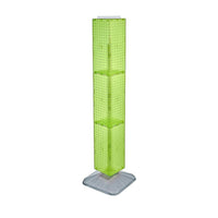 Azar Displays – Présentoir de plancher à panneaux perforés emboîtables, 60 x 8 x 8 po, vert (703389-GRE)-Comprend une bande porte-affiche et repose sur une base carrée