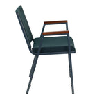 Flash Furniture – Chaise empilable robuste à revêtement et accoudoirs Hercules rembourrée de 3 po, vert à motifs-Capacité de poids de 550 lb