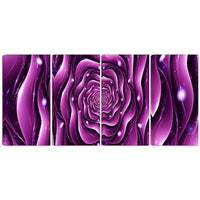 Designart – Imprimé sur toile, rose violette, 4 panneaux (PT3007-271)-Impression