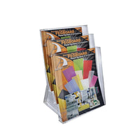Azar Displays – Présentoir à dépliants format lettre à trois niveaux modulaire pour le comptoir, 2/paquet (252304)-À utiliser sur le comptoir pour présenter des documents imprimés