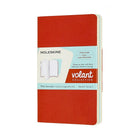 Moleskine – Cahier quotidien Volant, format de poche, uni, orange corail et bleu algue-marine, Paquet de 2-Deux couleurs, orange corail et bleu algue-marine, couvertures souples