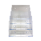 Porte-brochures de comptoir à 4 baies Futech - Acrylique - 9,25" L x 13,25" H x 7" P - Paquet de 2 (CTS0142)-Acrylique transparent