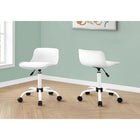 Monarch Specialties - 7463 Chaise De Bureau Multi-Position- Blanc -Le dossier incurvé de conception ergonomique est extra large pour fournir un soutien au bas du dos et le siège est rembourré pour plus de confort