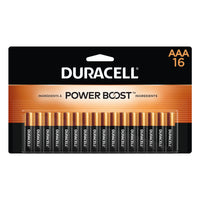 Duracell - Coppertop Piles Alcalines AAA  - paquet de 16-CONÇUES AVEC DES INGRÉDIENTS POWER BOOSTMC : les piles alcalines AAA Duracell Coppertop offrent à vos appareils une performance longue durée