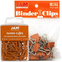 JAM Paper – Ensemble de fournitures de bureau, trombones et pince-notes, orange (218334or)-Trombones et pince-notes