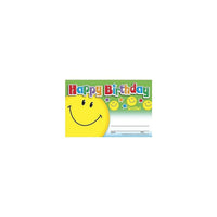 Trend Enterprises - Certificat de récompense, Happy Birthday (sourire), 240/paquet (T-81018)-Taille : 5 1/2 long. x 8 1/2 larg. (po)