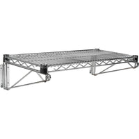 Kleton – Ensemble mural chromaté de rayonnage de fil, 1 tablette-Les tablettes de gros calibre en treillis ouverts minimisent l’accumulation de la poussière, améliorent la circulation de l’air et offrent une plus grande visibilité des articles rangés
