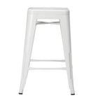 Nicer Furniture - tabouret de comptoir industriel sans dossier de style Tolix - blanc - 2 pièces-Trou de vidange dans le siège. Glisses non marquantes. Conception légère