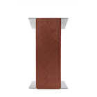 Urbann Lutrin K2 avec roulettes - aluminium et bois - tout acajou-Gris clair et bois teint acajou, aluminium et contreplaqué russe multiplis
