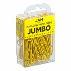 JAM PAPER - Trombone Geant Colore 2", Jaune, 2 Paquets de 75-Quantite : 2/paquet (75 par boîte)