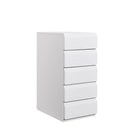 Simply - 5 Tiroir Métal Rang - Blanc-Blanc Acier inoxydable