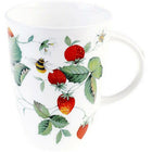Roy Kirkham – Ensemble de 6 tasses Louise, modèle Fraises des bois-Ensemble de 6 tasses Louise en porcelaine à la cendre d’os, modèle Fraises des bois