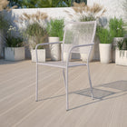 Chaise de patio avec accoudoirs et dossier carré, intérieur/extérieur, gris pâle (CO-2-SIL-GG)-7