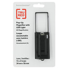 TRU RED - Loupes rétractables avec lumière à LED - Grossissement 2x - Noir-Loupe au manche repliable avec lampe et pince pour pochette   