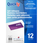 Porte-cartes professionnelles autocollants QuickFit - Transparent - 3 3/4 po L x 2 1/2 po H - Paquet de 12-Porte-cartes professionnelles