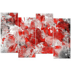 Designart – Art imprimé sur toile, pétales orange et rouge, 4 panneaux, (PT3406-1-271)-Impression
