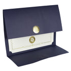 St. James - Porte-certificats/porte-documents - Sceau d'or avec un ruban d'or - bleu marine - paquet de 5-Insertion facile de documents de format lettre (8-1/2 x 11 po) dans les fentes d'angle découpées à la forme