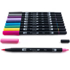 Tombow - Stylos à double pointe, couleurs Galaxie, paq./10-Encre à base d'eau sans odeur, sans maculage