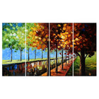 Designart – Paysage d’arbres changeant de couleur, toile imprimée 4 panneaux (PT3502-271)-Impression