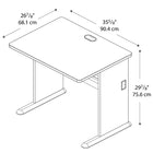 BushMD – Bureau 36 po de la collection Cubix, cerisier naturel/gris ardoise-Pattes ajustables pour une meilleure stabilité