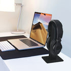 Kanto H2 Stand de casque d'écoute universel premium pour bureau - Noir-Construit en acier avec une base pondérée de 4,3 po x 7 po, le H2 est conçu pour empêcher le basculement tout en portant même le plus grand des casques.