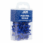 JAM PAPER - punaises colorees, bleu, paquet de 100-Quantite : 100 punaises