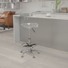 Flash Furniture – Tabouret de dessinateur éclatant de 30,5 po avec siège tracteur, argenté (LF215SILVER)-Réglage en plages de hauteur de 8,5 pouces