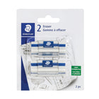 Staedtler - Gomme triangulaire bicolore sans PVC - paquet de 2-Gomme blanche, forme triangulaire ergonomique