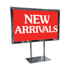 Eddie's - Porte-affiches de comptoir 7" H x 11" L avec poteaux de 4" - Chrome - Paquet de 6 (130071-6)-Chrome