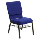 Flash Furniture – Chaise d’église Hercules de 18,5 po de large, compartiment de 4,25 po d’épaisseur, marine, structure dorée-Capacité de poids de 800 lb