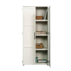 Sauder - La Collection HomePlus Meuble de rangement - Finition White-Quatre étagères fixes pour les livres, les couvertures, les produits de nettoyage et plus encore.