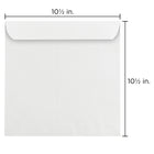 JAM Paper Enveloppes carrées standard avec fermeture gommée, 10 1/2 x 10 1/2 po, blanc, 100/pqt-Fermeture : gomme