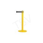 Zenith Safety - Barrières Sur Pieds Pour Le Contrôle Des Foules, Acier, 35po H, Ruban Noir/Blanc, Longueur Du Ruban 7pi-Fini/couleur Acier