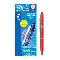 Stylo à encre gel effaçable Frixion Clicker de Pilot, pointe à bille roulante, rétractable, rechargeable, 0,7 mm, rouge, paquet de 12 (BLRT–FR7–RD)-Stylo à bille roulante effaçable