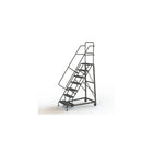 Tri-Arc Manufacturing – Escabeau roulant très robuste, hauteur : 70 po, marche dentelée, profondeur : 57 po (KDHD107242)-Nombre de marches : 7