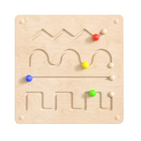 Flash Furniture - Tableau d'activites mural STEAM,Bright Beginnings de qualite commerciale avec finition naturelle et accents-Tableau d'accessoires contemporain pour apprendre lignes et modeles, systeme mural STEAM de qualite commerciale