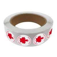 SPC - Étiquette 'Made in Canada' - 1po Cercle - Rouge/Blanc - 1000/rouleau-1000/rouleau