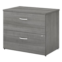 Classeur latéral à 2 tiroirs lettre/légal Studio C de Mobilier d’entreprise Bush - gris platine-Le classeur latéral à 2 tiroirs est expédié entièrement assemblé pour vous faciliter la t'che