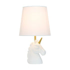 Lampe de table licorne étincelante or et blanc Simple Designs-Ampoule à culot moyen de type A 19 de 40 watts vendue séparément