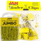 JAM Paper – Ensemble de fournitures de bureau, trombones géants et pince-notes moyens, jaune (4218339ye)-Trombones et pince-notes