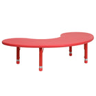Flash Furniture – Table d’activités demi-lune en plastique à hauteur ajustable 35 x 65 (po), rouge-Table d'activités en forme de demi-lune