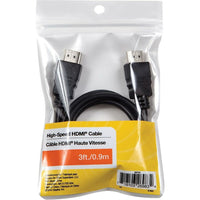 Staples - Cable HDMI haute vitesse 1080p/4K, 3 pi-Connectez vos dispositifs HDMI tels vos lecteurs DVD/ Blu-rayâ„¢, boites de câbles et de réception par satellite, dispositifs de diffusion en continu et consoles de jeu à votre téléviseur HD