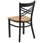 Flash Furniture - Chaise de restaurant de la série HERCULES en métal noir avec dossier en ''X''- siège bois naturel-Siège en contreplaqué épais de 0,625 po